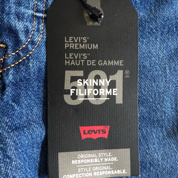 NWT 501 LEVI’S SKINNY JEANS - Picture 4 of 4